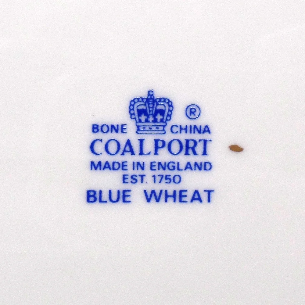 Vintage Coalport Bone China Blue Wheat Large 15 1/2